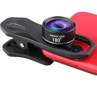 Objectif fisheye 180 °, pour iPhone, Samsung, Pixel, Blackberry, etc., avec Clip, Objectif de téléphone Portable, Objectif anamorphique, Images drôles