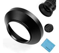 Objectif grand angle Capot, Fotover universel Pare-soleil en métal avec centre Pincez Bouchon d'objectif pour Canon Nikon Sony Pentax Olympus Fuji Camera + chiffon de nettoyage en microfibre