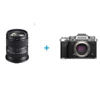 Objectif hybride Sigma 18-50mm f/2.8 DC DN Contemporary noir pour Fuji X + Appareil photo hybride Fujifilm X-T5 boîtier nu Argent