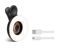 Objectif macro avec Mini Clip Ring Light, gradation portable rechargeable pour photographie sur smartphone Enregistrement vidéo de l’apparei