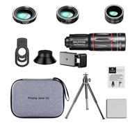 Objectif macro zoom télescopique HD 28x pour smartphone, compatible avec iPhone, Samsung et objectifs fisheye pour appareils photo de téléphones