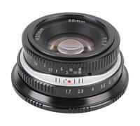 Objectif Manuel 25 Mm F/1.7 F/22, Demi-Format/APS-C, Grande Ouverture, Mise au Point Manuelle, avec Capuchon Avant, Compatible avec Les Appareils Photo Hybrides à Monture G1, G2, (Black)