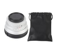 Objectif Manuel 25 Mm F/1.7 F/22, Demi-Format/APS-C, Grande Ouverture, Mise au Point Manuelle, avec Capuchon Avant, Compatible avec Les Appareils Photo Hybrides à Monture G1, G2, (Silver)