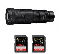Objectif Nikon Z 180-600mm F5.6-6.3 VR + 2 SanDisk 256GB Extreme PRO UHS-II + Ebook 20 astuces pour des images qui claquent