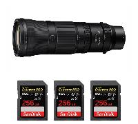 Objectif Nikon Z 180-600mm F5.6-6.3 VR + 3 SanDisk 256GB Extreme PRO UHS-II + Ebook 20 astuces pour des images qui claquent
