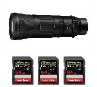 Objectif Nikon Z 180-600mm F5.6-6.3 VR + 3 SanDisk 64GB Extreme PRO UHS-II + Ebook 20 astuces pour des images qui claquent