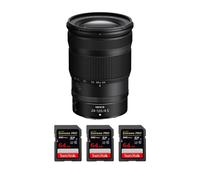Objectif Nikon Z 24-120mm F4 S + 3 SanDisk 64GB Extreme PRO UHS-II + Ebook 20 astuces pour des images qui claquent