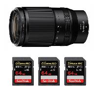 Objectif Nikon Z 70-180mm f/2.8 + 3 SanDisk 64GB Extreme PRO UHS-II + Ebook 20 astuces pour des images qui claquent