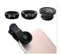 Objectif Pince 3 en 1 pour Smartphone Universel Macro Fisheye Grand Angle Metal Pochette Demontable