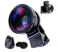 Objectif pour Téléphones Portables Universel 2 en 1 - Objectif Macro 12,5X et Grand Angle 0,45x - Lentille de Téléphone pour Smartphones - Objectif Macro Ultra Détail et Grand Angle pour Photographie