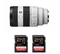 Objectif Sony FE 70-200mm f/4 Macro G OSS II + 2 SanDisk 128GB Extreme PRO UHS-II + Ebook 20 astuces pour des images qui claquent