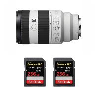 Objectif Sony FE 70-200mm f/4 Macro G OSS II + 2 SanDisk 256GB Extreme PRO UHS-II + Ebook 20 astuces pour des images qui claquent