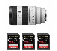 Objectif Sony FE 70-200mm f/4 Macro G OSS II + 3 SanDisk 128GB Extreme PRO UHS-II + Ebook 20 astuces pour des images qui claquent