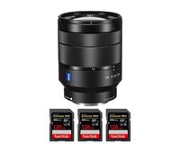 Objectif Sony Vario-Tessar T* FE 24-70mm f/4 ZA OSS + 3 SanDisk 128GB Extreme PRO UHS-II + Ebook 20 astuces pour des images qui claquent