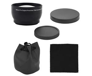 Objectif Téléobjectif 49MM 2X Grossissement, Aluminium Noir, Compatible Tous Objectifs 49MM - Haute Définition, Profondeur de Champ Faible, Observation Détails Lointains