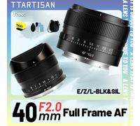 Objectif TTArtisan 40mm F2 plein format autofocus AF à grande ouverture pour monture Sony E FE Nikon Z L A7CII A7R A7M Z6 Z6III ZFC Z9 S9 S5 BLK Offical Bundle