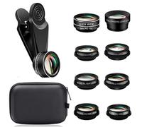 Objectif universel 10 en 1 pour appareil photo de téléphone portable, objectif macro pour téléphone portable, adaptateur d'appareil photo pour iPhone et la plupart des smartphones, objectif fisheye