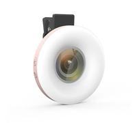 Objectif Zoom 15X avec Lumière de Remplissage LED, Objectif Grand Angle Compatible avec Smartphone, Tablette, Ordinateur Portable, pour Les Blogueurs de beauté et Les