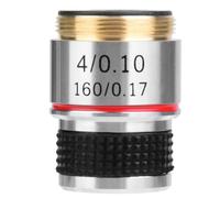 Objectifs achromatiques pour Microscope Biologique, grossissement 4X, lentille Optique de Haute qualité pour la Recherche en Laboratoire, Alliage d'aluminium, Longueur 30,5 mm