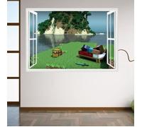 OBJET DE DECORATION MURALE Minecraft Stickers Muraux Cartoon Autocollants Sticker Mural Enfant Chambre 50 x 70 cm