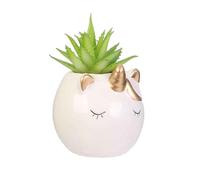 Objet de Décoration/Plante Artificielle avec Pot Chat ou Licorne en Céramique (Licorne)