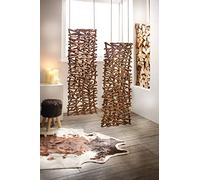 Objet de décoration rustique en rotin et bois, séparateur de pièce, paravent, sculpture