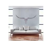 Objet déco bois de taureau 125x60 cm en aluminium poli