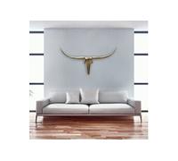 Objet déco bois de taureau 125x60 cm en aluminium poli doré