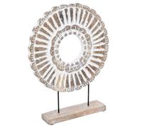 Objet déco en Bois de Manguier Blanchi et Motif Sculpté H 43 cm - Atmosphera