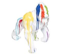 Objet déco Gorille en résine Blanche et Peint Trash L 45 cm - Atmosphera