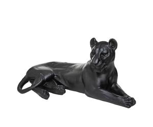 Objet déco Grand Léopard couché en résine Noire 80 x 39 x 38 cm - Atmosphera