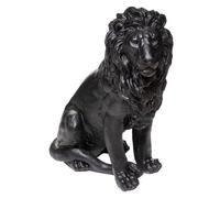 Atmosphera Statue de lion Evan MGO H80 cm Noir