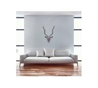 Objet déco mural tête de cerf 33x54 cm en aluminium poli