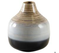 Objet décoratif - AUBRY GASPARD - Vase boule en bambou laqué - Gris - Ø 25 cm - Hauteur 27 cm
