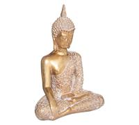 Objet décoratif Bouddha Assis en résine dorée H 31 cm - Atmosphera