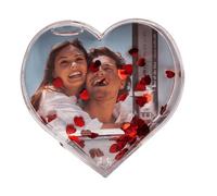 Objet Décoratif / Cadre Photo Coeur 3D avec coeurs rouges brillants pour photo 9,5 x 9,5 cm