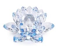 Objet décoratif - Fleur de Lotus Cristal - Bleu - Dia 100mm - Design contemporain
