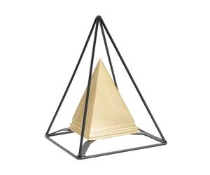 Objet décoratif piramide avec fer Mauro Ferretti Doré 15x15x21 cm