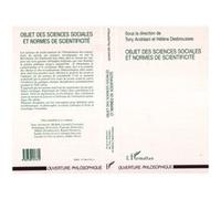 Objet des Sciences Sociales et Normes de Scientificité - Tony Andreani - L'harmattan - broché - Livre