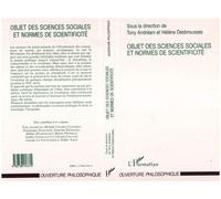 Objet des Sciences Sociales et Normes de Scientificité - Tony Andreani - L'harmattan - broché - Livre