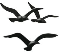 Objet mural Boltze Birdy noir, décoration murale en métal, motif maritime