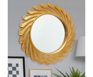 Objet mural miroir salle de travail antique bureau photo décoration OR rond Boltze 1020162