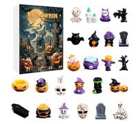 Objets De Collection Halloween Effrayants Pour L'Avent | Compte à Rebours de 24 Jours la Saison Horrifique - Figurines Collectionnables Résine Étranges Décor pour Étagre Cheminée Bureau Rebord Fête Ma