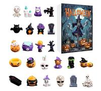 Objets De Collection Halloween Effrayants Pour L'Avent - Compte à Rebours de 24 Jours pour Fêtes | Figurines Collectionnables Résine Étranges Décor pour Étagre Cheminée Bureau Rebord Fête Maison