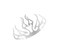 Objets de décoration Couverture Graphique Flammes Brûlantes Vinyle Auto Bonnet Tuning Autocollant Accessoires Moto Décoration(Matt Silver)