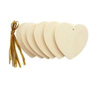 Coeurs en bois à suspendre 6 cm Beige