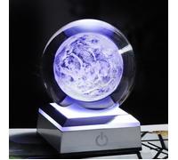 Objets décoratifs,Système solaire en cristal K9, 80mm, planète Globe 3D, système solaire, boule - Type Mars with sliverLED-6 cm
