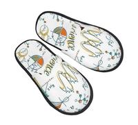 Objets Gribouillés Style Vintage Homme Femme Chaussons Confortable Slippers Respirantes Pantoufles Pour Maison Automne Extérieur M