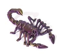 Objets Imprimés 3D Animal Imprimé 3D Scorpion Articulé pour Soulagement du Stress Bureau Maison Décoration de Bureau Exécutif Jouets-Purple Gold Black||15cm/5.9in