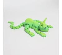 Objets Imprimés en 3D Mini Animaux Imprimés en 3D Chat Sphynx Articulé pour Soulagement du Stress Décoration de Bureau Maison Décompression Jouets de Bureau-Seasons Green||23cm/9.1in